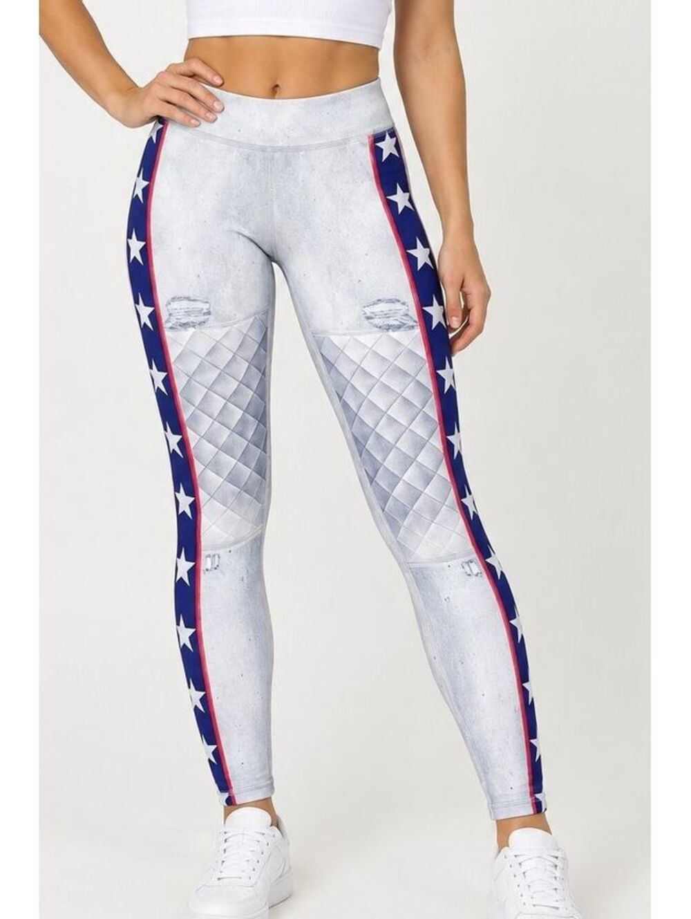 Niyama Sol Evel Barefoot Leggings XS NWT Star Moto Patriotic Y2K Retro Yoga